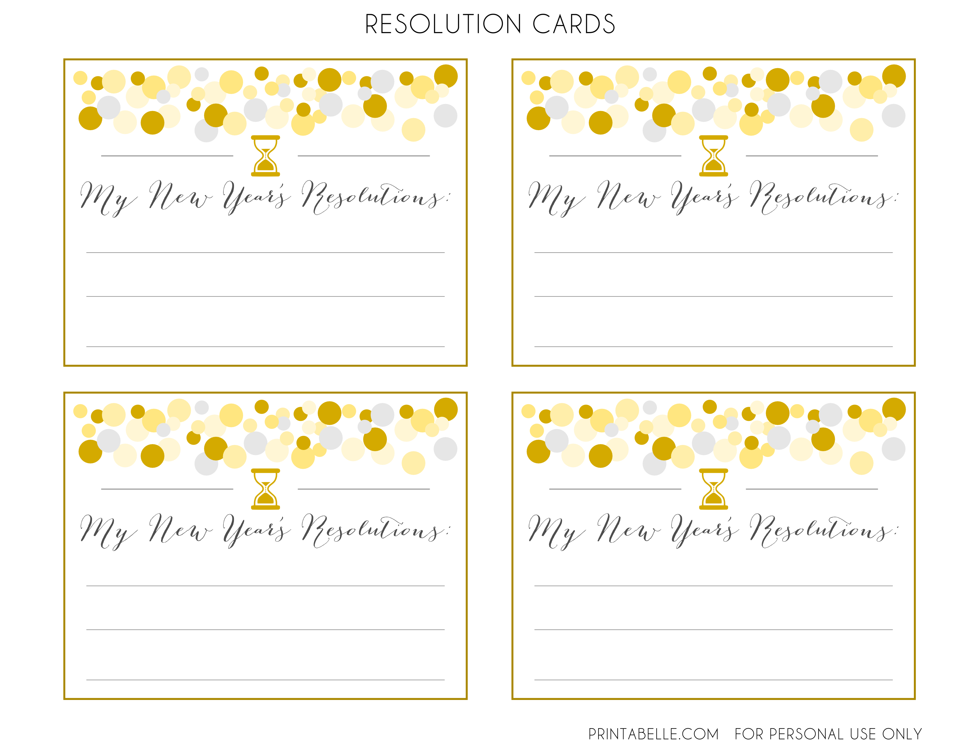 Free Printable New Year S Resolution Cards