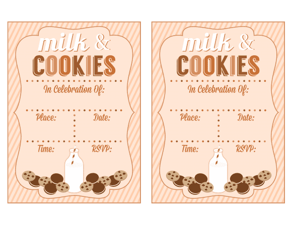 Free Milk and Cookies Party Printables