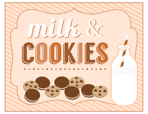 Free Milk and Cookies Party Printables