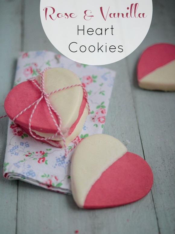 Rose and vanilla heart cookie recipe | CatchMyParty.com