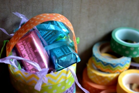 Washi Tape Easter Basket DIY | catchmyparty.com