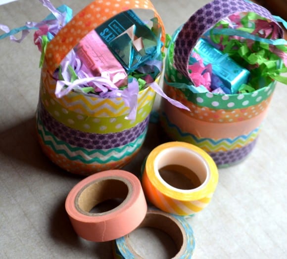 Washi Tape Easter Basket DIY | catchmyparty.com