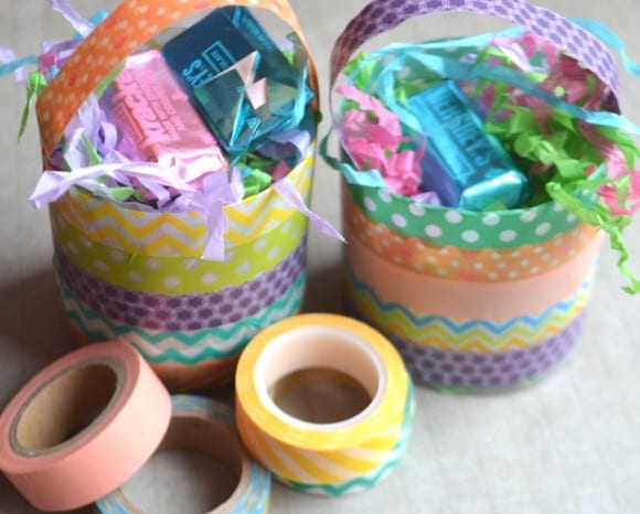 Washi Tape Easter Basket DIY | catchmyparty.com