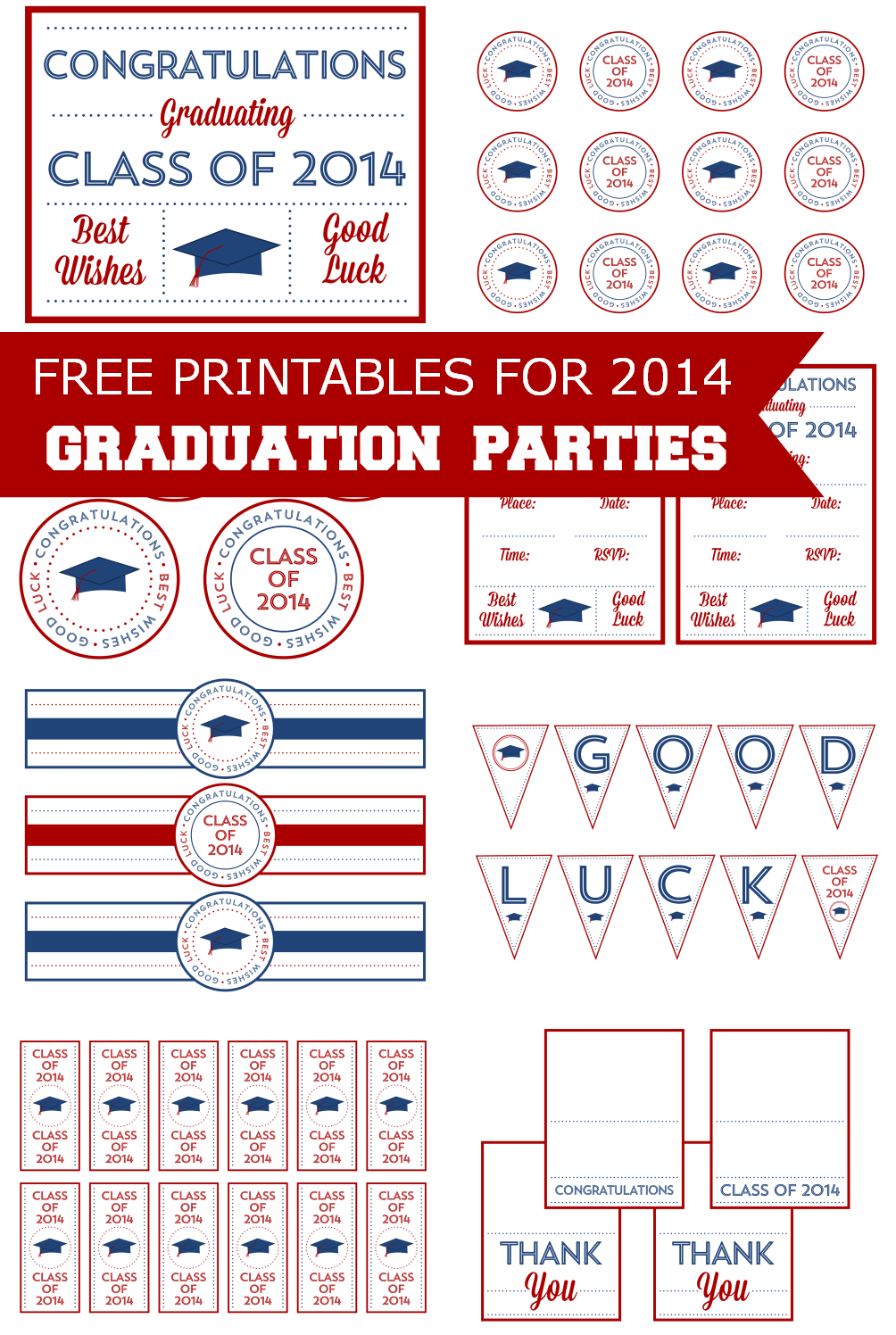 Free 2014 Graduation Party Printables from Printabelle | Catch My Party