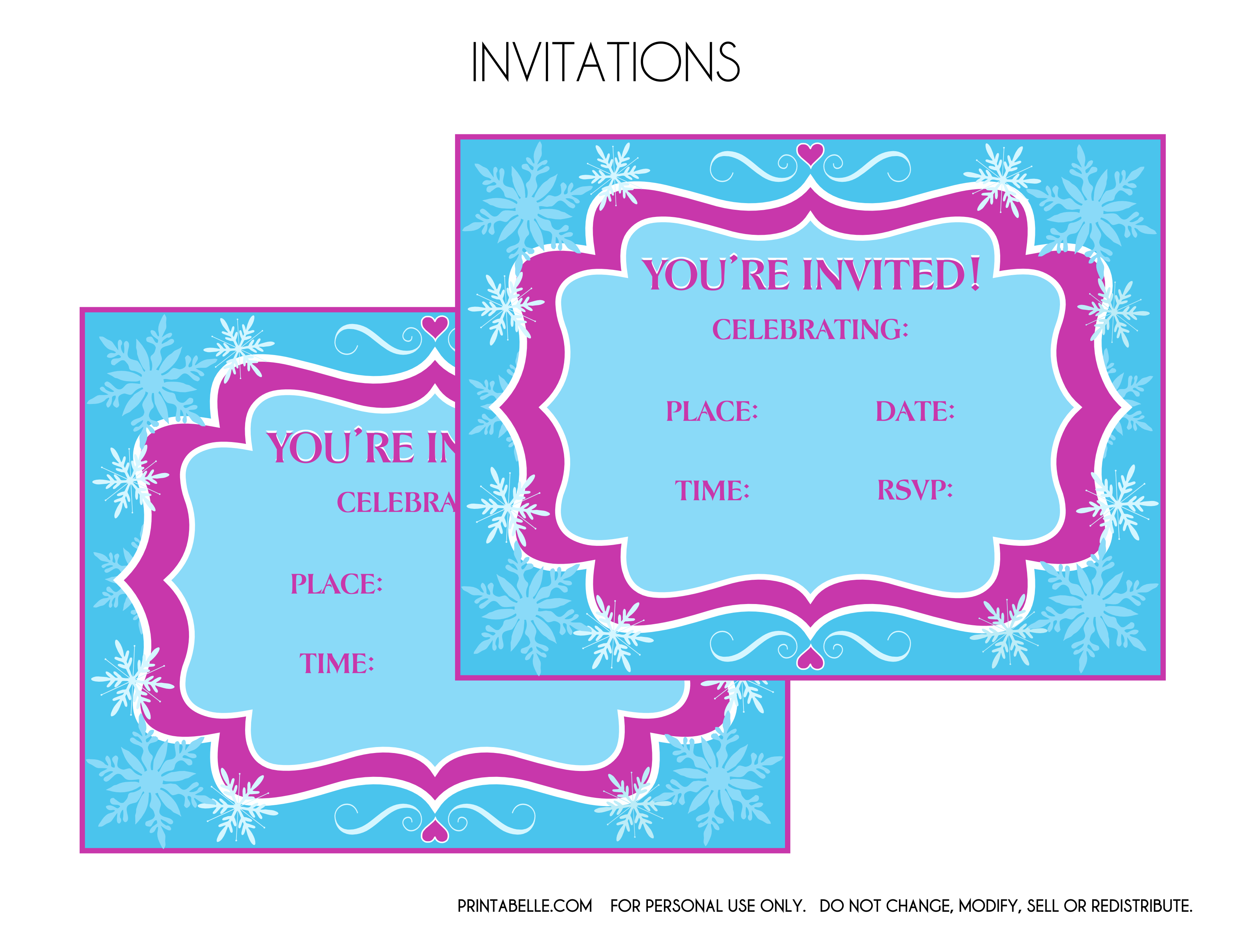 Free Frozen Party Printables From Printabelle Catch My Party