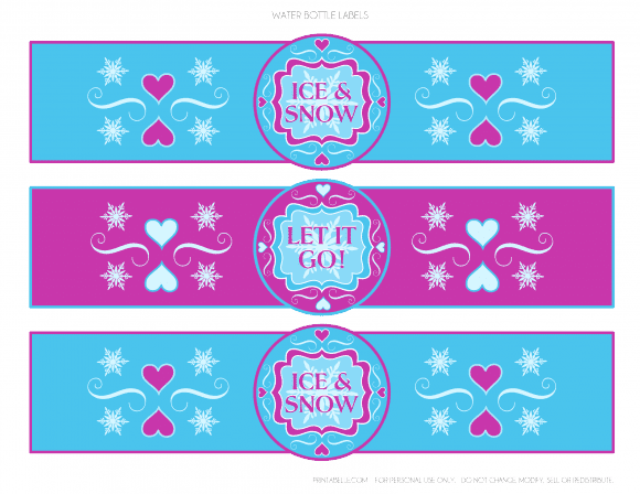 Download theses Free Frozen Printables - Water Bottle Labels