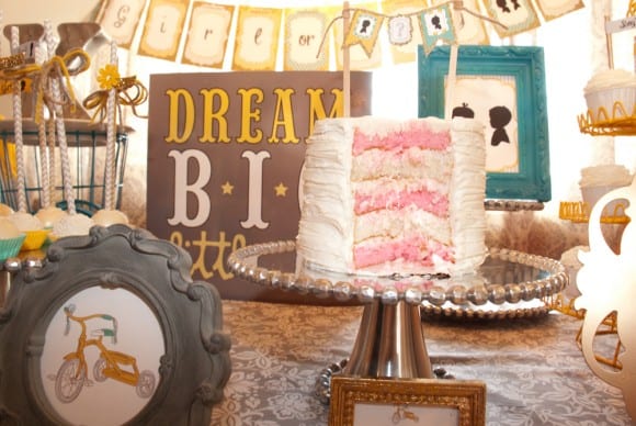 Gender Reveal Baby Shower Cake | CatchMyParty.com