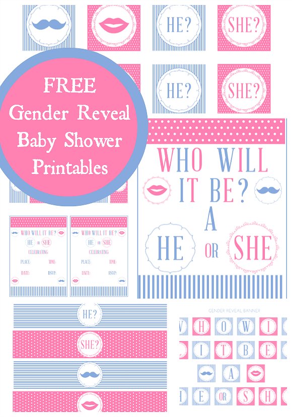 Gender Reveal Baby Shower Printables | CatchMyParty.com