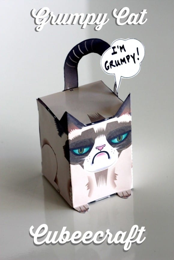 Grumpy Cat Cubeecraft Printable | CatchMyParty.com