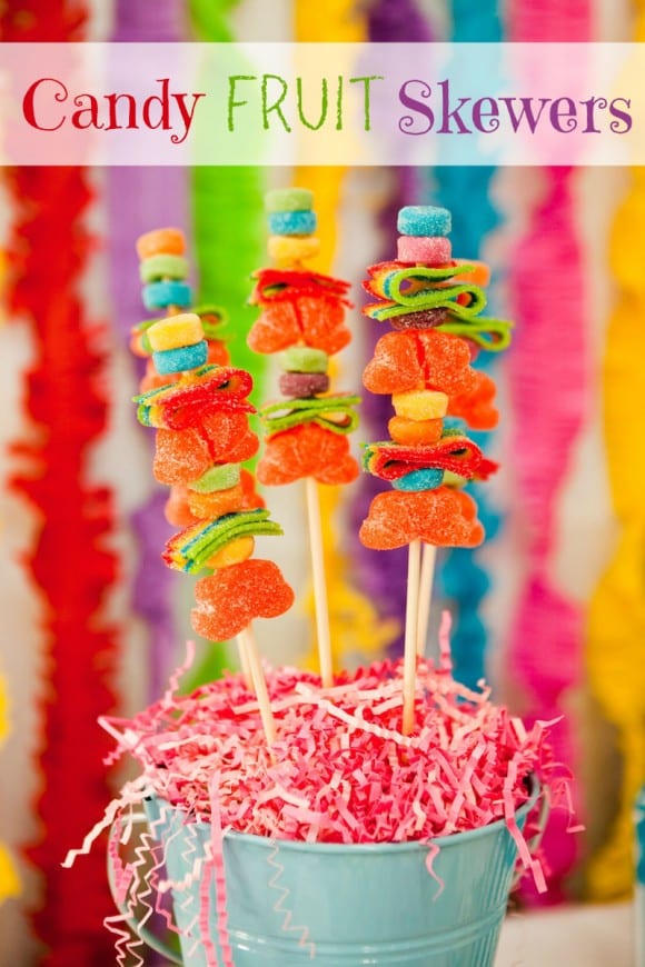 Candy Fruit Skewers | CatchMyParty.com