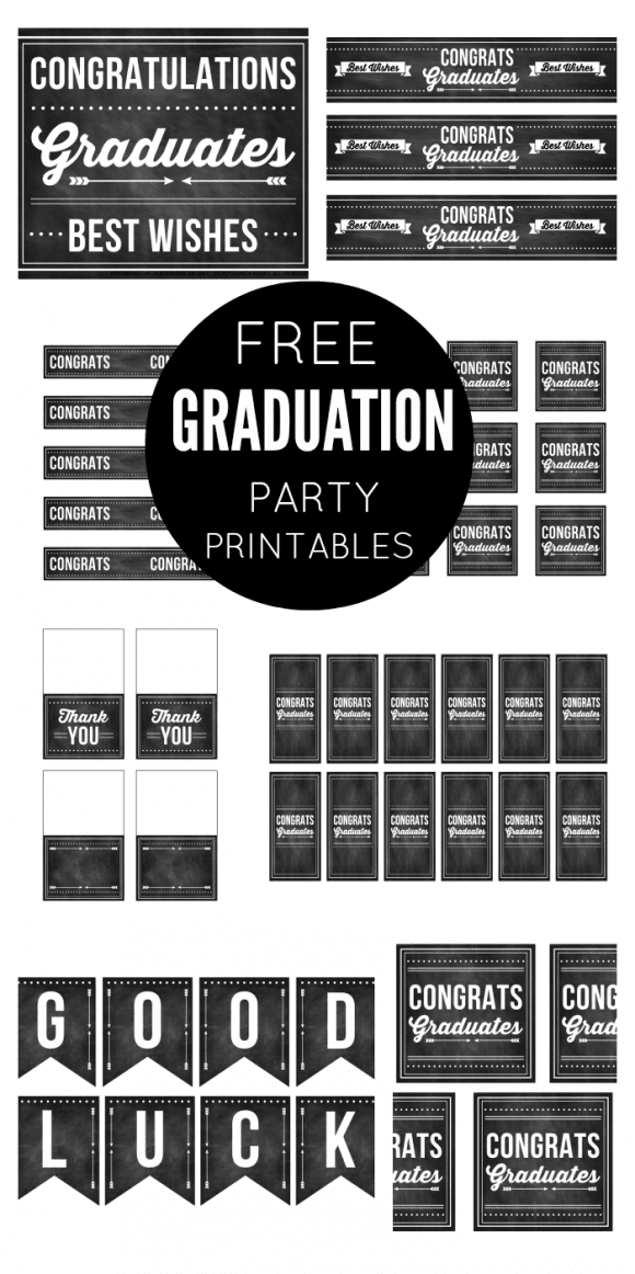 Free Printables for a Graduation Party Chalkboard Style | CatchMyParty.com