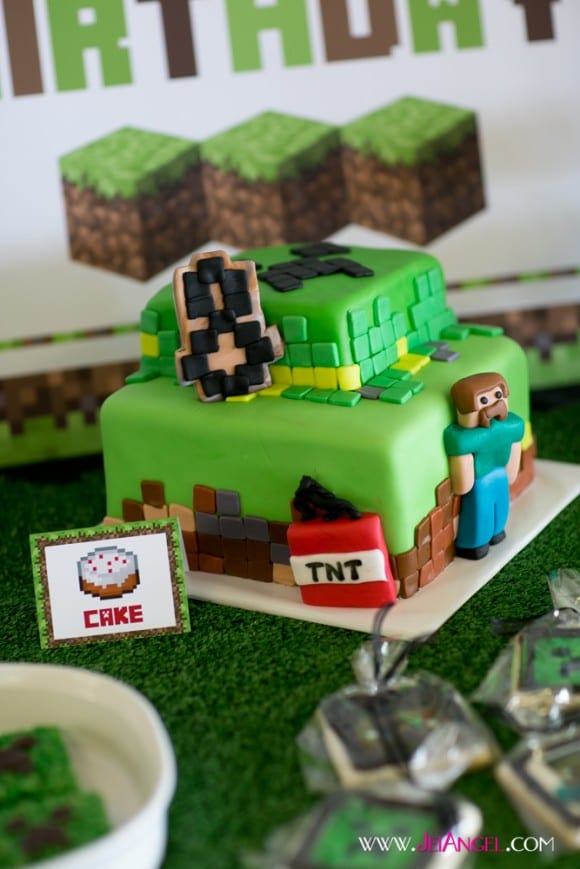 Minecraft Block Tiered Birthday Cake