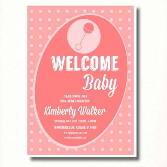 Pink Baby Shower Invitation | CatchMyParty.com