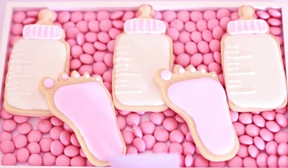 Pink Baby Shower Cookies | CatchMyParty.com