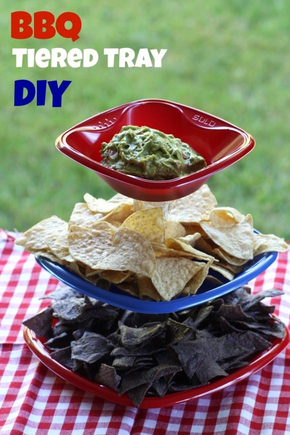 BBQ Tiered Serving Tray DIY | CatchMyParty.com