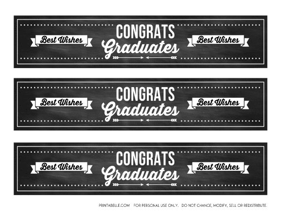 Free Graduation Chalkboard Party Printables - water bottle labels