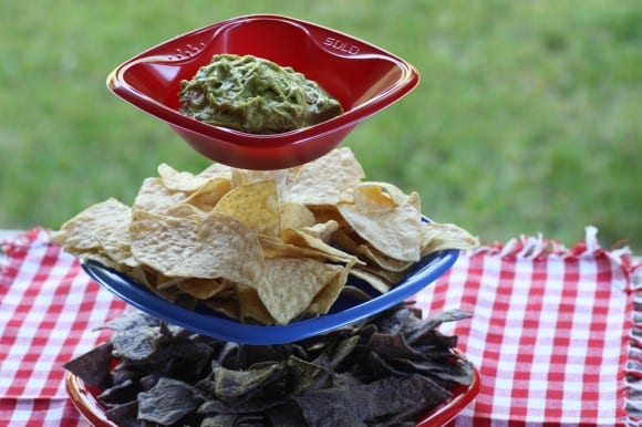 BBQ Tiered Serving Tray DIY | CatchMyParty.com