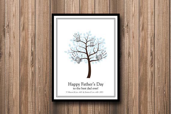  Father's Day Children's Handprint Finger Paint Tree Gift | CatchMyParty.com