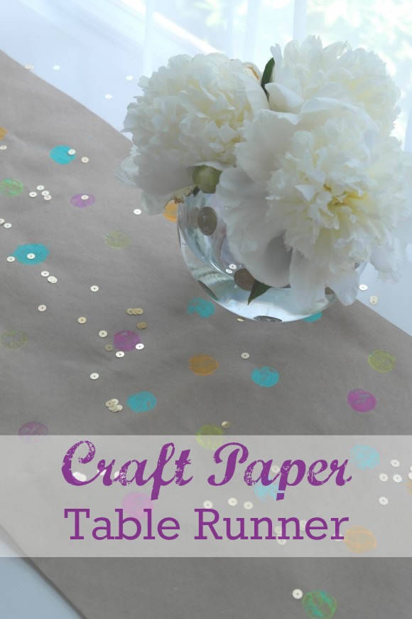 DIY Craft Paper Polka Dot Table Runner | CatchMyParty.com