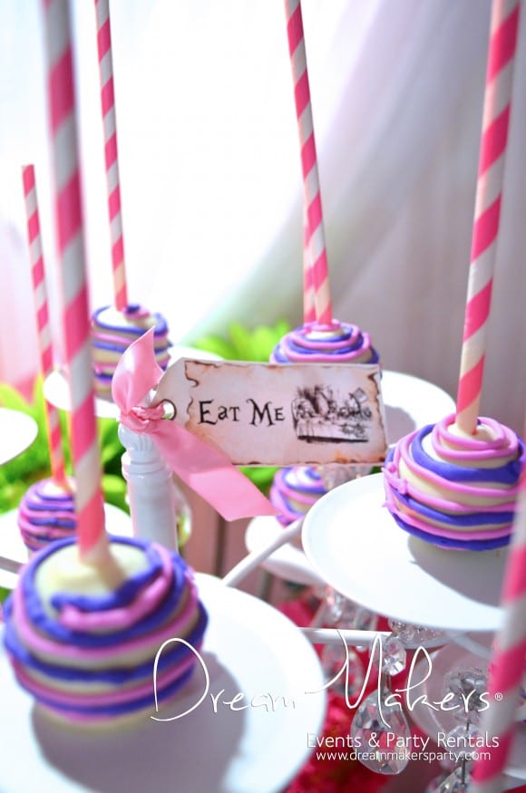 Alice in Wonderland Party Cake Pop Ideas | CatchMyParty.com