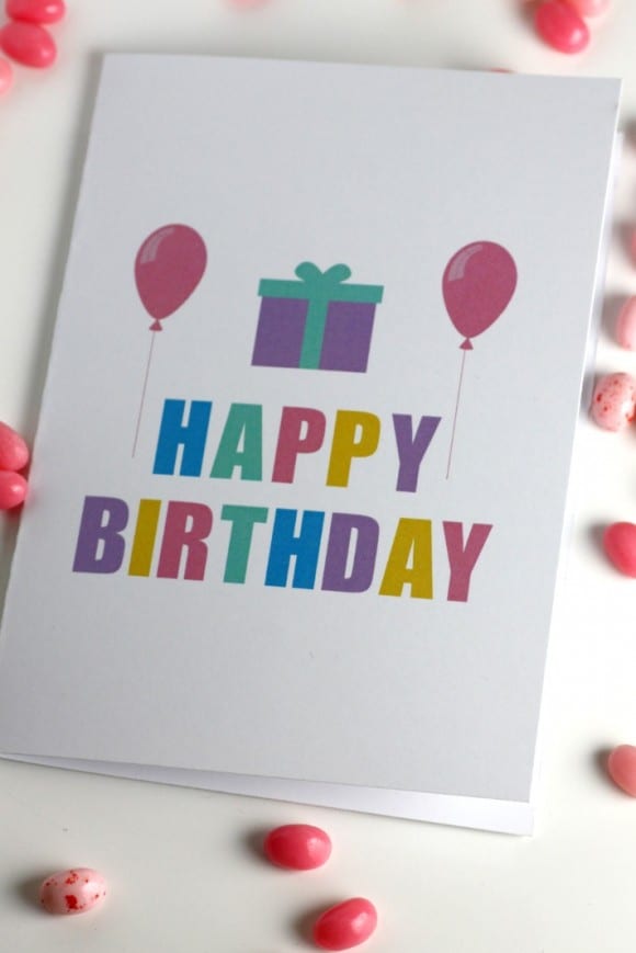 Free printable birthday cards - Design Balloon and gift