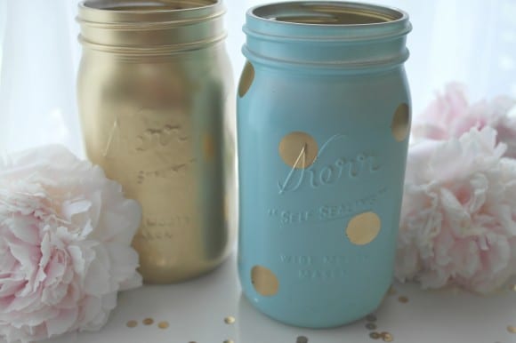 Chic Mason Jar Vase Tutorial | CatchMyParty.com