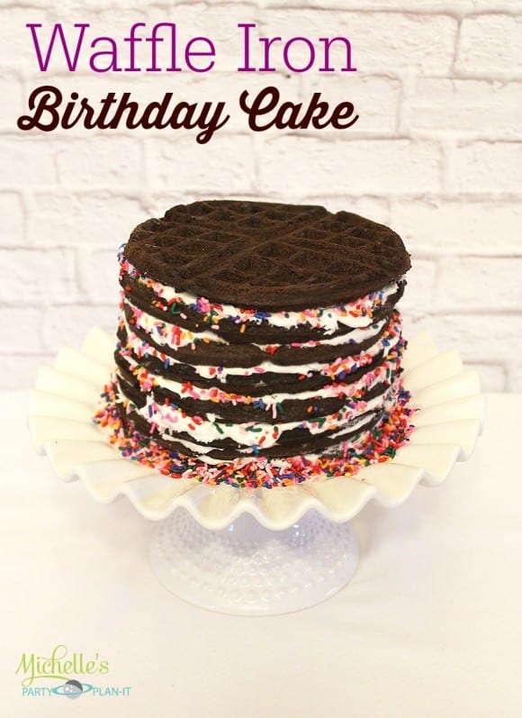 Waffle iron birthday cake | CatchMyParty.com