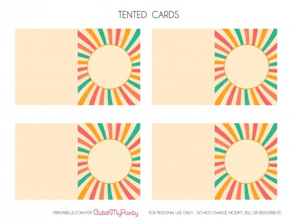  Free Retro Summer Printables - Tented Cards 