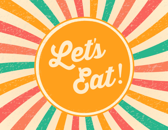  Free Retro Summer Printables - 'Let's Eat' Welcome Sign 