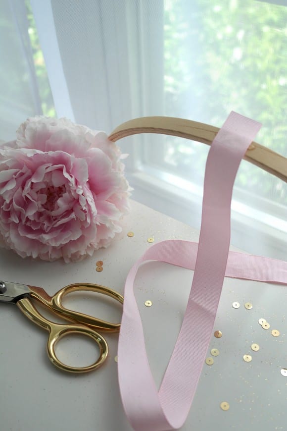 Feminine ribbon chandelier DIY tutorial, great party decor! | CatchMyParty.com