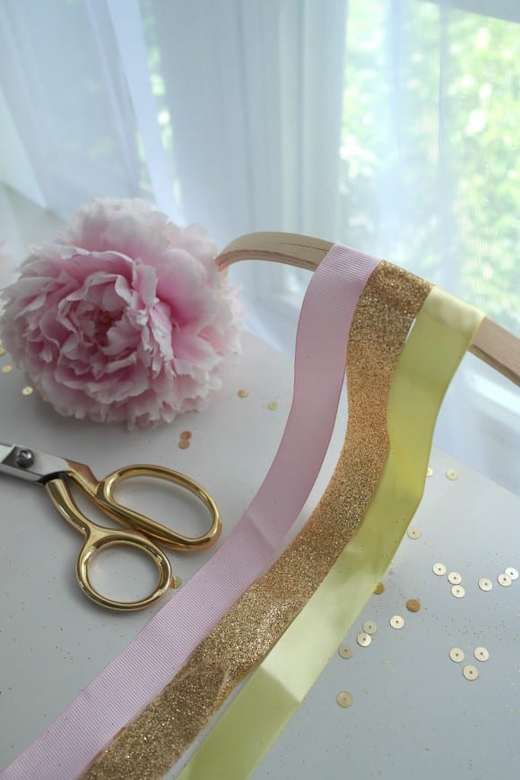 Feminine ribbon chandelier DIY tutorial, great party decor! | CatchMyParty.com