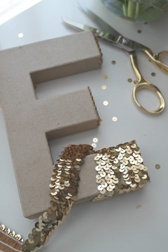 Step 3 - Sequin Monogram letter | CatchMyParty.com