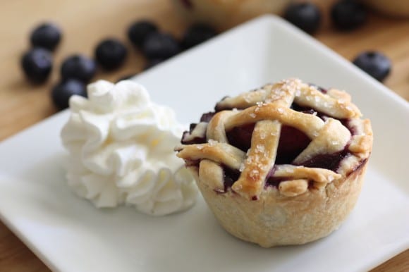 Peach Blueberry Muffin Tin Pies | CatchMyParty.com