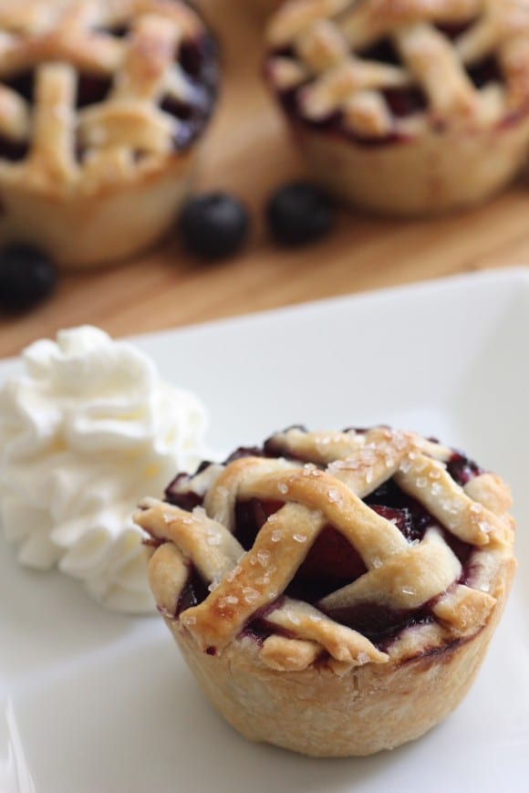 Peach Blueberry Muffin Tin Pies | CatchMyParty.com