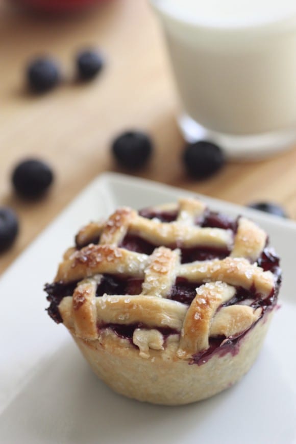 Peach Blueberry Muffin Tin Pies | CatchMyParty.com
