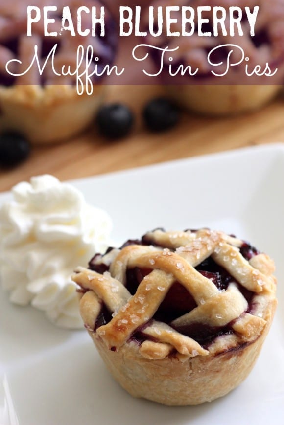 Peach Blueberry Muffin Tin Pies | CatchMyParty.com