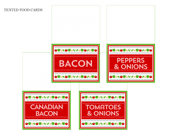 Free Pizza Party Printable Topping Labels | CatchMyParty.com
