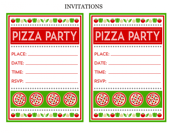 Free Pizza Party Printable Invitations | CatchMyParty.com