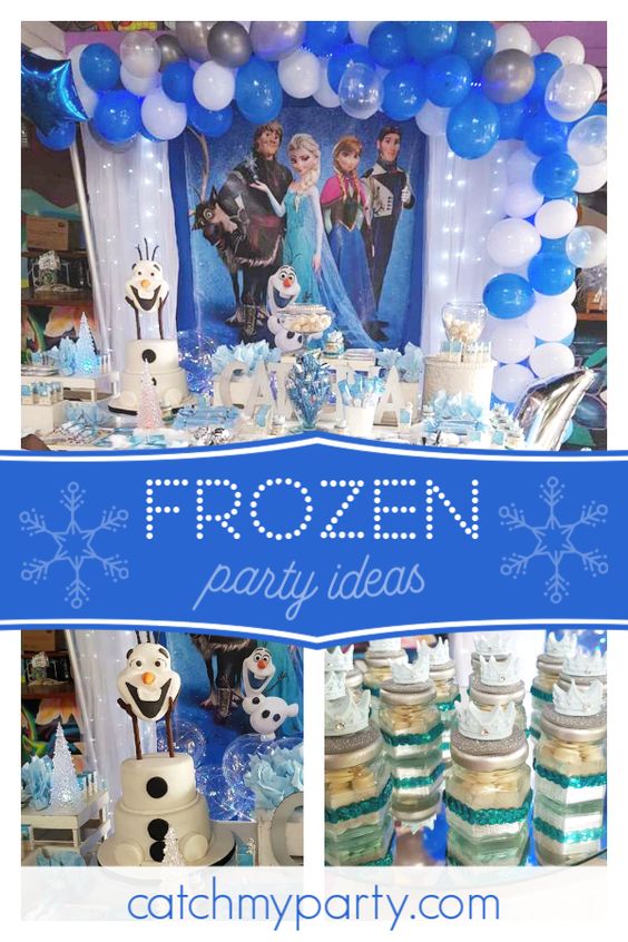 Collage of an Olaf Frozen Birthday Party