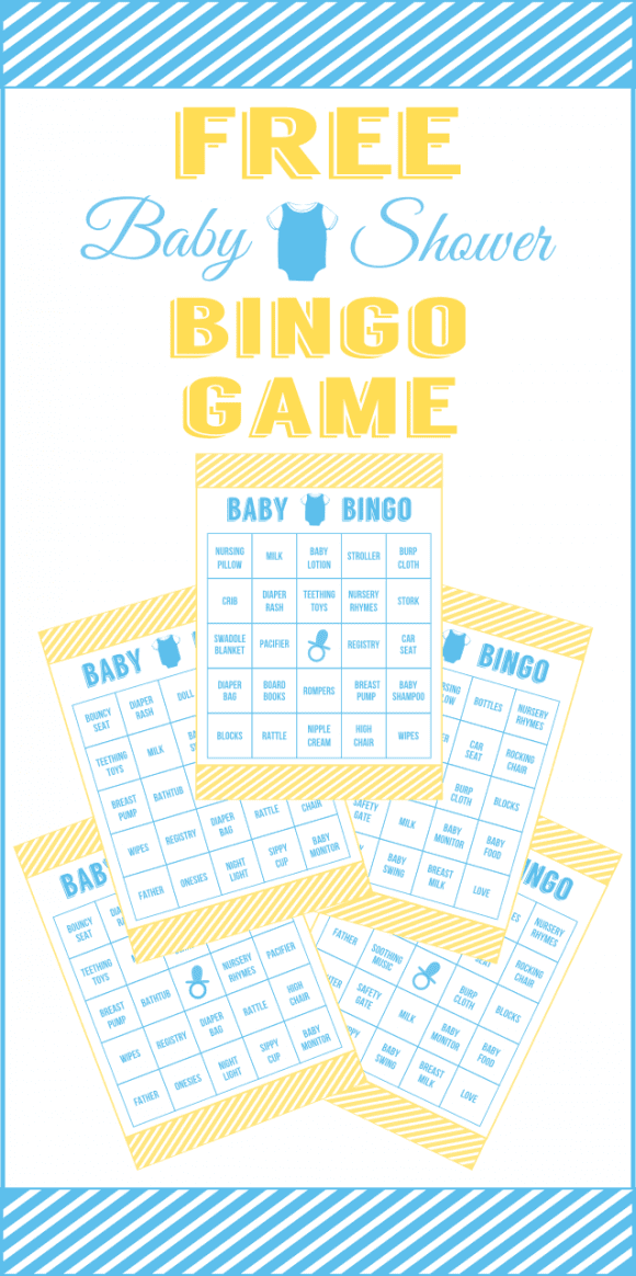 Free Baby Shower Bingo Printable Cards for a Boy | CatchMyParty.com