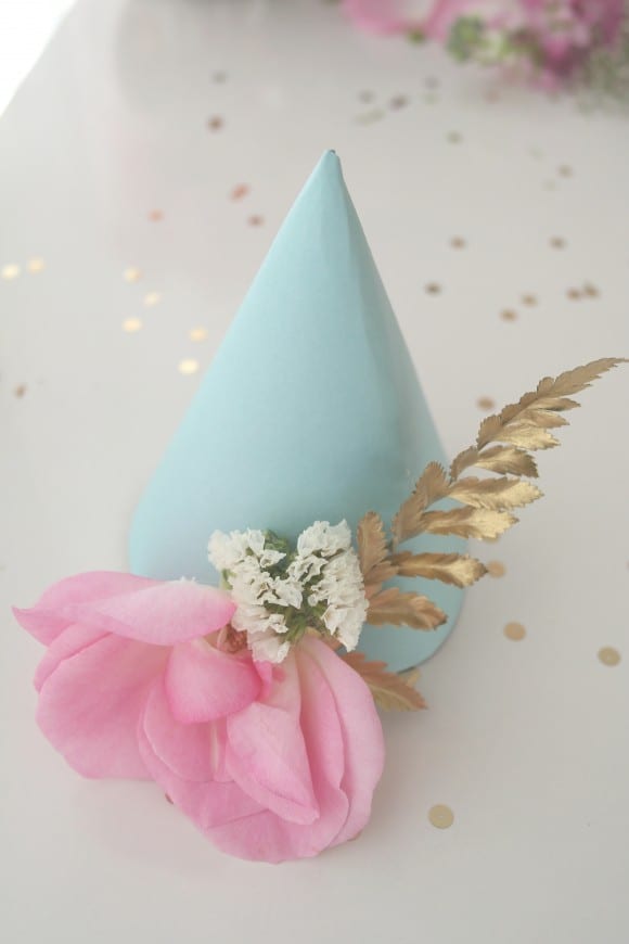 DIY Floral Party Hat | CatchMyParty.com