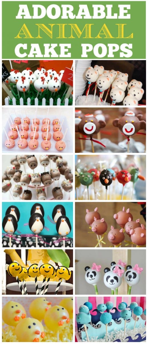 Cute animal cake pops | CatchMyParty.com