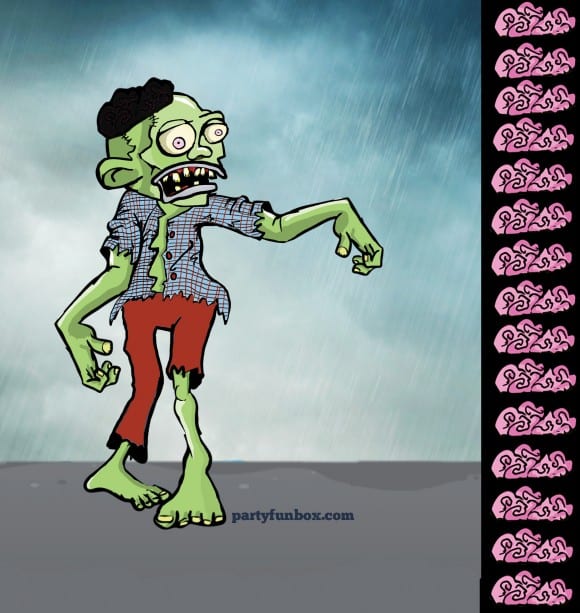 Free Pin the Brains on the Zombie Game | CatchMyParty.com