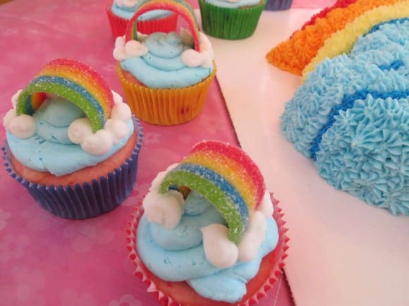 My Little Pony Party rainbow cupcakes | CatchMyParty.com