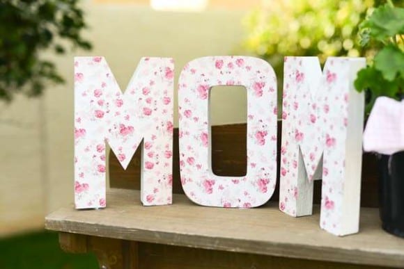 Floral "Mom" Letters | CatchMyParty.com