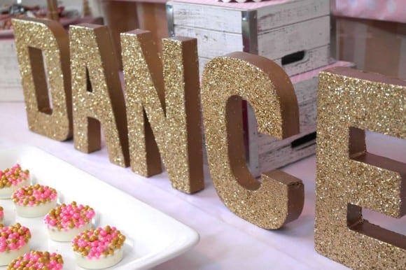 Glittery Gold Letters | CatchMyParty.com