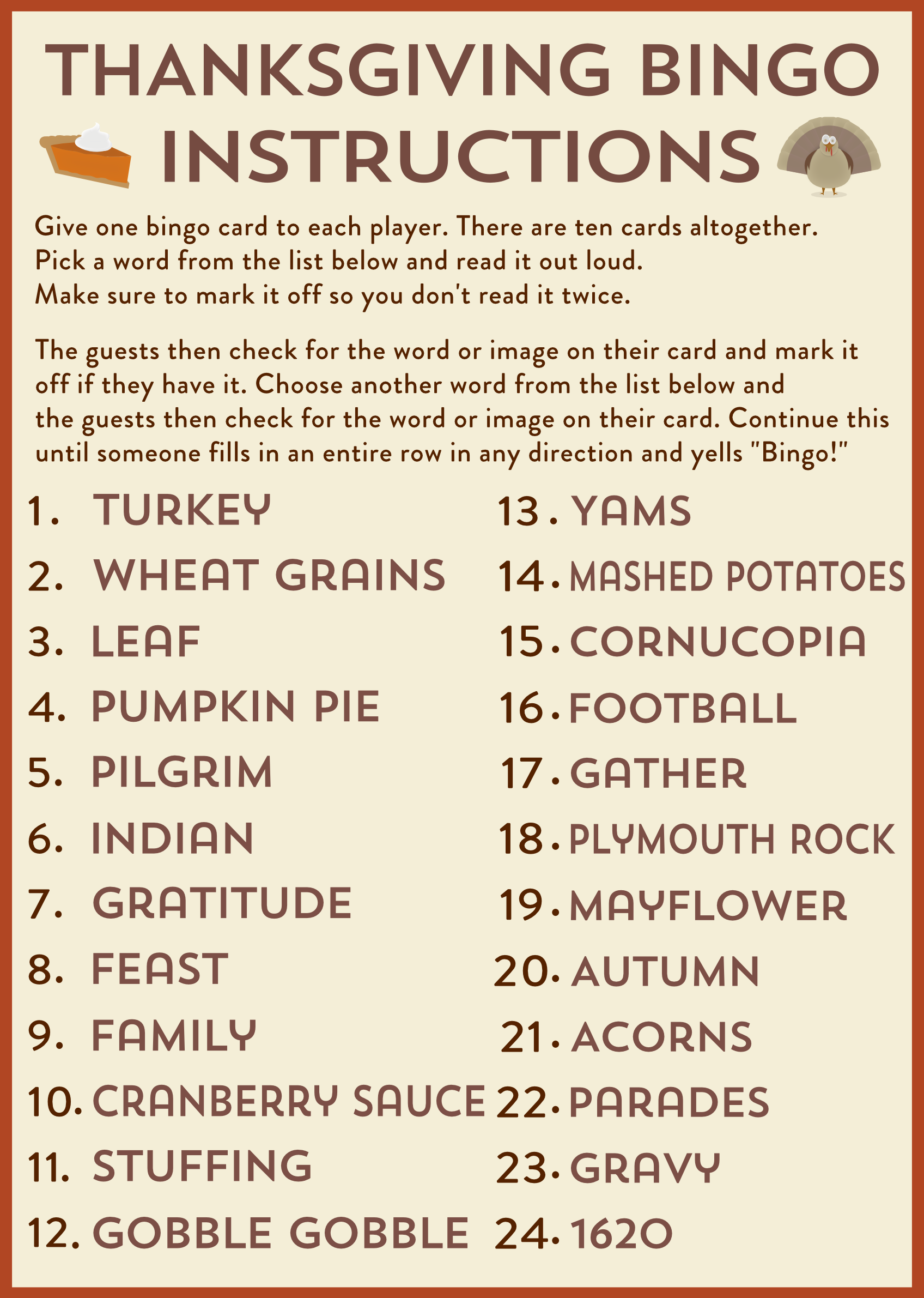 Free Printable Thanksgiving Bingo Cards | Catch My Party - Thanksgiving Bingo Cards Free Printable Thanksgiving Games For Adults