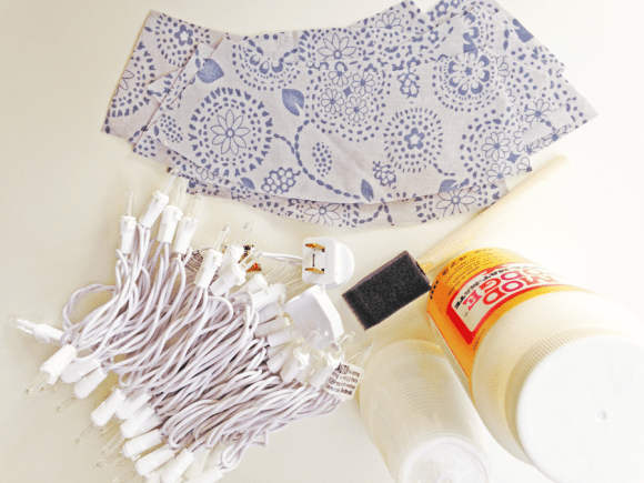 Supplies for Fabric Hanging Lights DIY | CatchMyParty.com