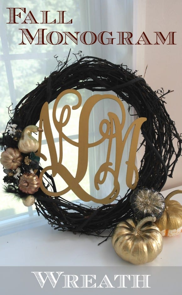 Fall Monogram Wreath DIY | CatchMyParty.com