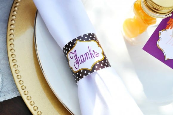 Free Thanksgiving Printable napkin rings | CatchMyParty.com